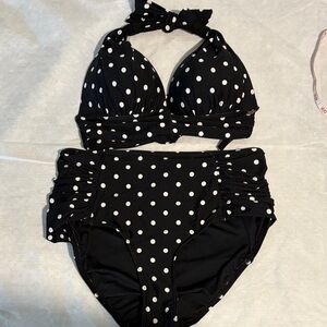 Polka Dot Black Bikini Set